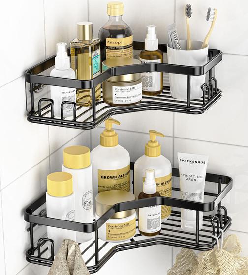 Imagem de Adesivo Shower Caddy MAXIFFE - Aço Inoxidável Preto