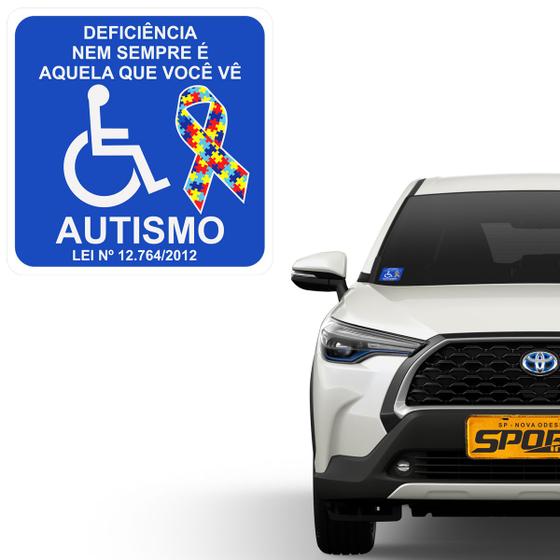 Imagem de Adesivo Símbolo Autismo Para Vidro Interno Do Carro 10x10 Cm