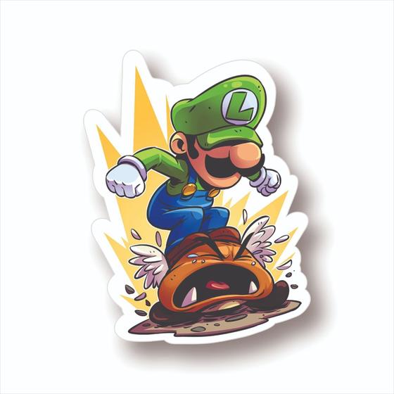 Imagem de Adesivo Sticker Vinil Impermeável Super Mario Luigi