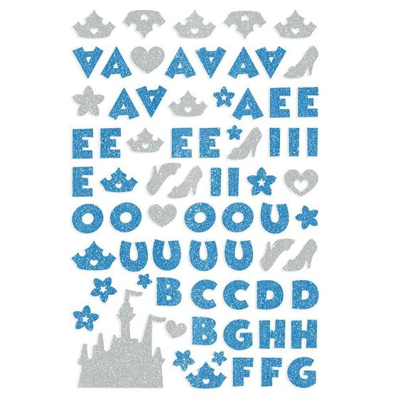 Imagem de Adesivo TEC Disney - Alfabeto EVA Puro Glitter - Princesas Azul