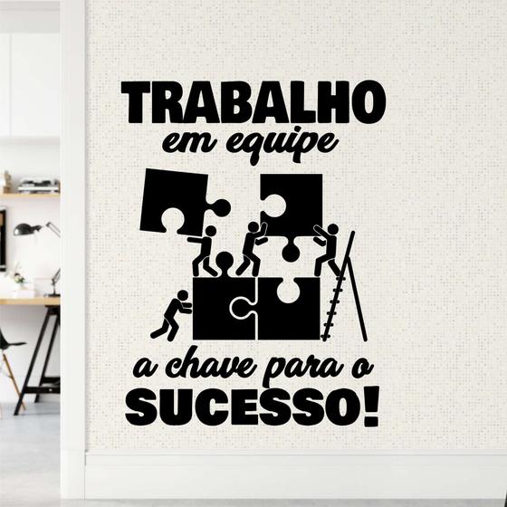 Imagem de Adesivo Trabalho em Equipe Sucesso Empresa Motivacional 95x70cm