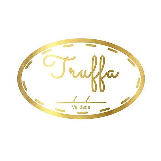 Imagem de Adesivo "Truffa com Validade" - Ref.2014 - Hot Stamping - Dourado - 100 unidades - Stickr - Rizzo