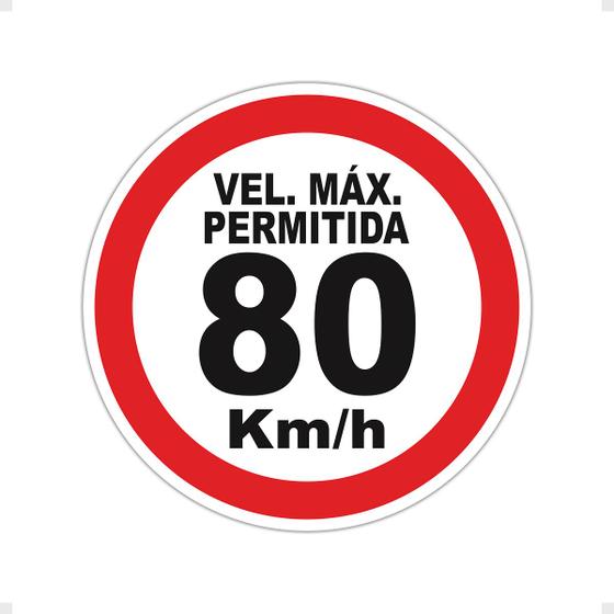 Imagem de Adesivo Velocidade Máxima Permitida 80km/h Carro Caminhão