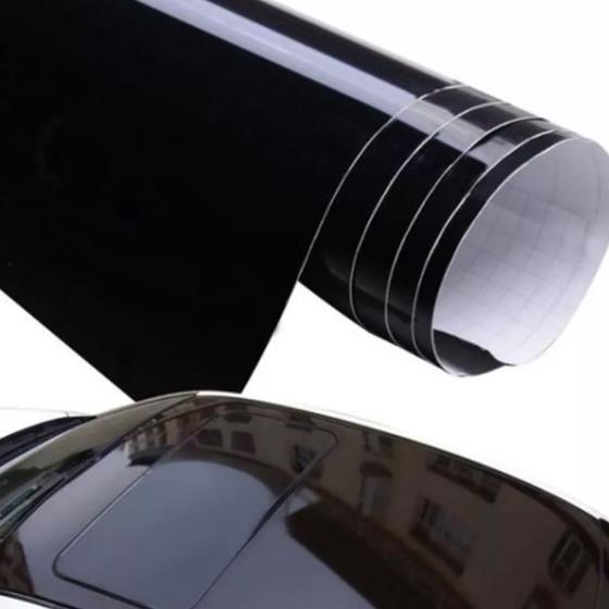 Imagem de Adesivo Vinil Black Piano Envelopamento Automotivo Alto Brilho Coluna Soleira Teto Capô Carro Moto