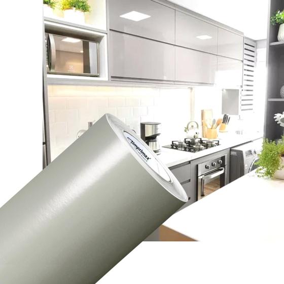 Adesivo Vinil Envelopamento Cinza Claro Lavável 5m X 61cm Menor preço em Adesivo Vinil Envelopamento Cinza Claro Lavável 5m X 61cm