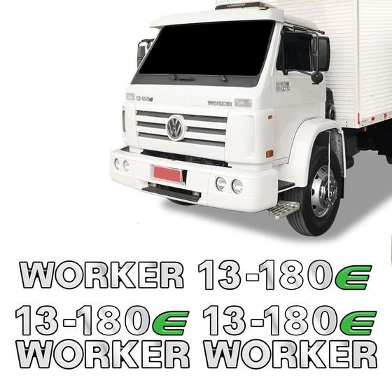 Imagem de Adesivos 13-180e Worker Emblema Cromado Caminhão Volkswagen