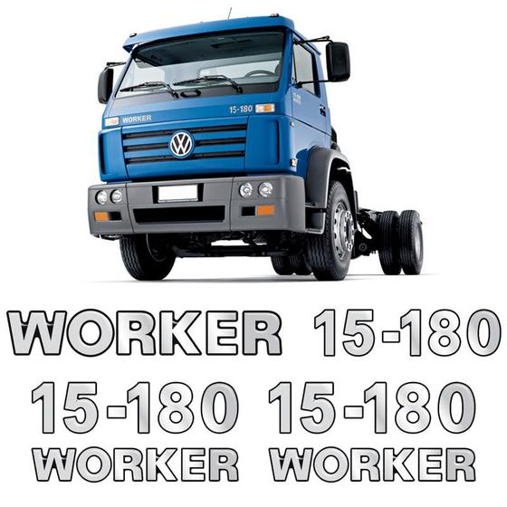 Imagem de Adesivos 15-180 Worker Emblema Cromado Caminhão Volkswagen
