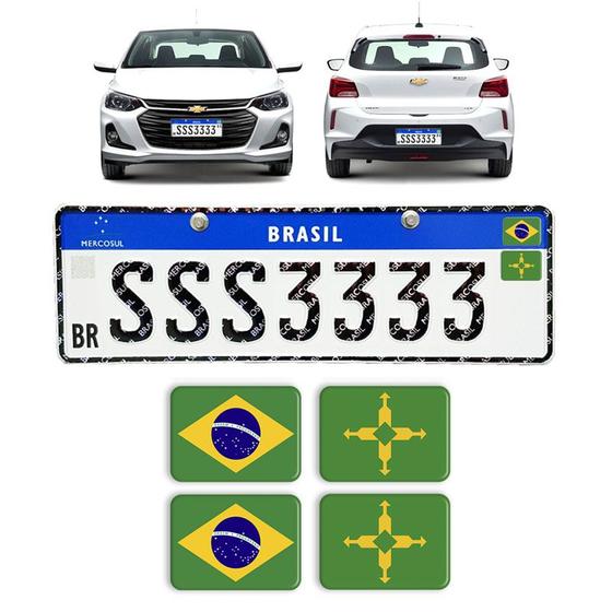 Imagem de Adesivos Bandeira Brasil e Distrito Federal Placa Nova Carro