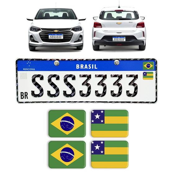 Imagem de Adesivos Bandeira Brasil e Sergipe Placa Nova Carro Resinado