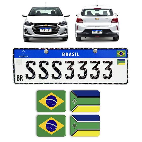 Imagem de Adesivos Bandeiras Brasil e Amapá Placa Nova Carro Resinados