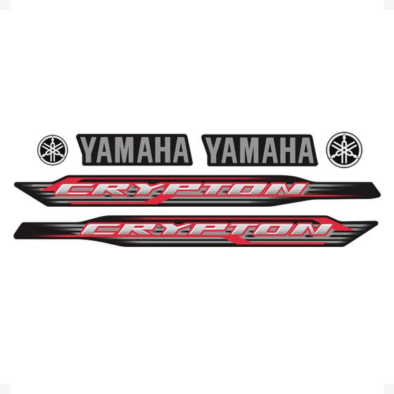 Imagem de Adesivos Compatível Yamaha Crypton 2012 Moto Preta + Logos