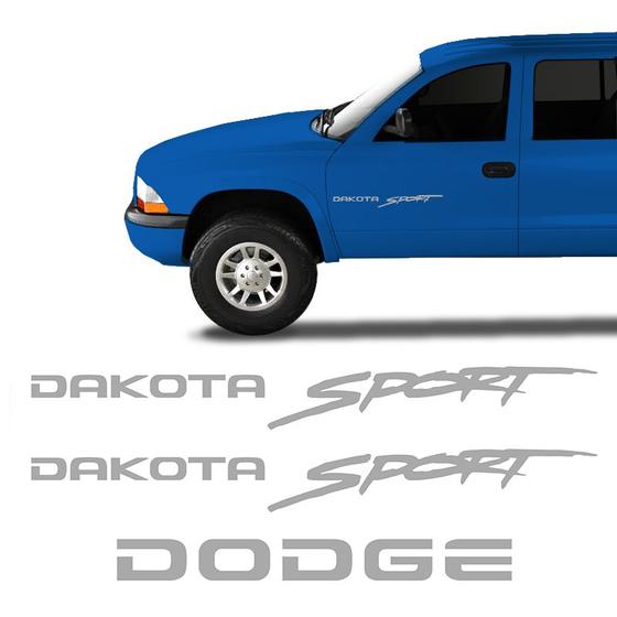 Imagem de Adesivos Dakota Sport Dodge Emblemas Lateral/traseiro Prata