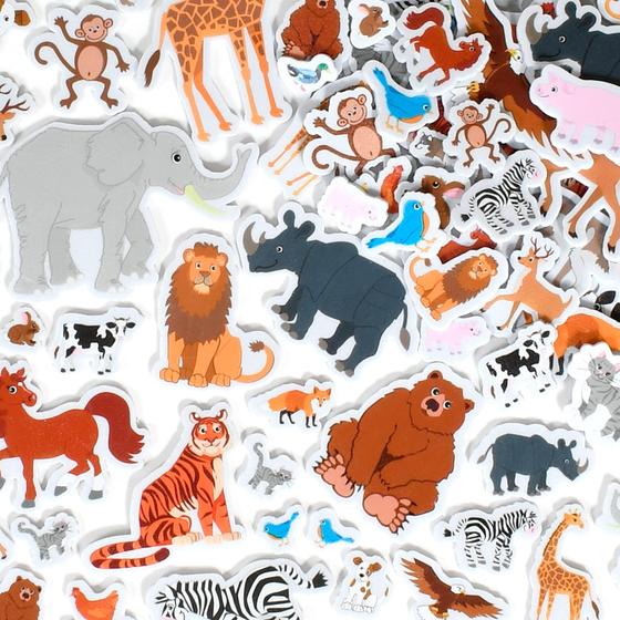 Imagem de Adesivos de Espuma Educativos READY 2 LEARN Animals - Pacote com 168 Peças