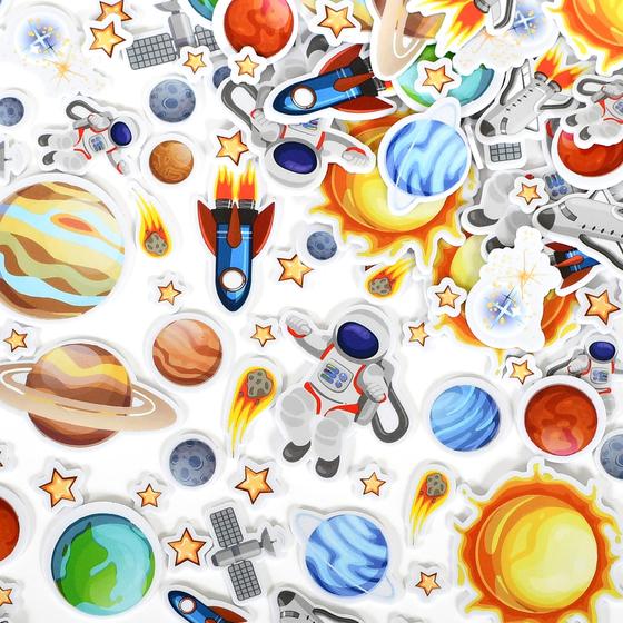 Imagem de Adesivos de Espuma READY 2 LEARN Space - Pacote com 152 Adesivos para Crianças