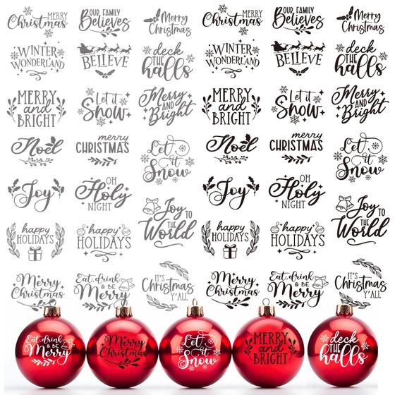 Adesivos de Natal Huahui 40 peças para artesanato à prova d'água