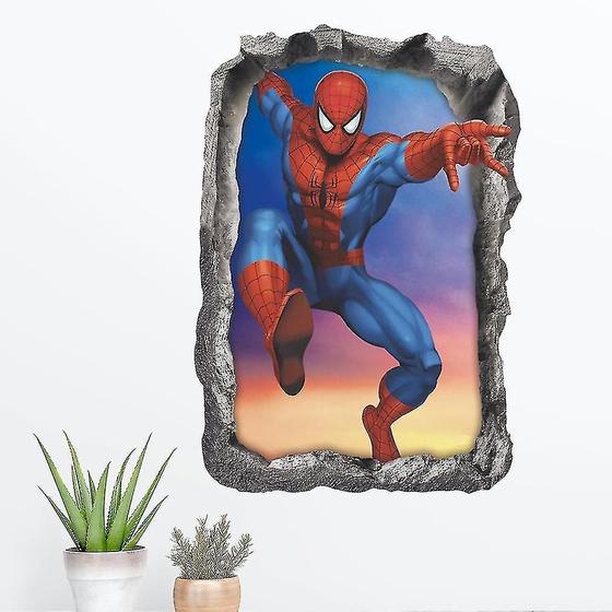 Imagem de Adesivos de parede Wokex Spiderman Colorful Broken Wall Anime 3D