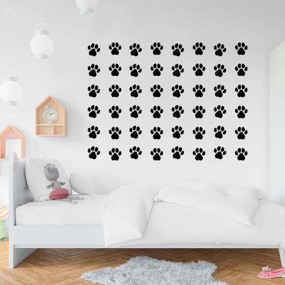 Imagem de Adesivos Decorativo Parede Patinhas Preto Para Decoração