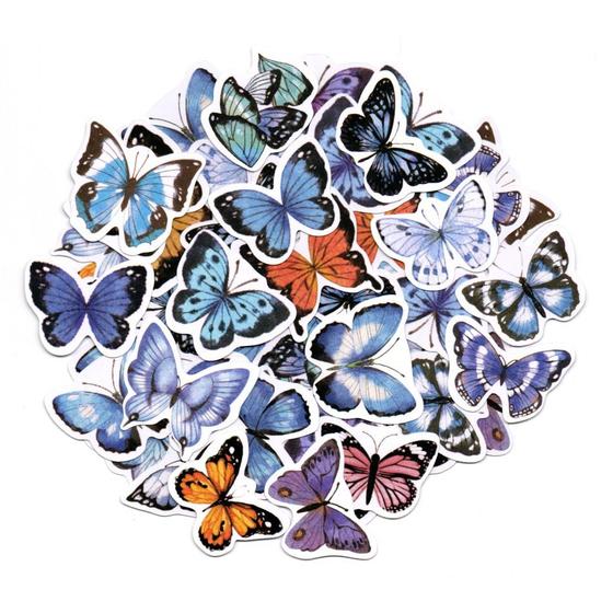 Imagem de Adesivos Decorativos Scrapbook Sticker 46 Blue Butterfly