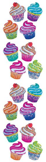 Imagem de Adesivos Jillson Roberts Prismatic Mini Cupcakes de 12 folhas