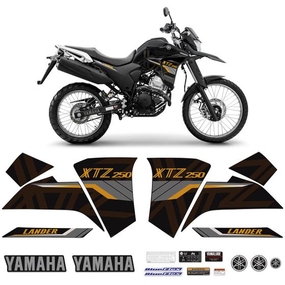 Imagem de Adesivos Lander Xtz 250 2020 Faixa Tanque + Emblemas Yamaha