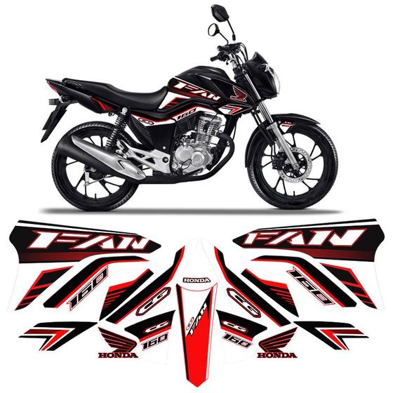 Adesivos Moto Honda Cg Fan 160 2018 2019 2020 Faixa Vermelho ...