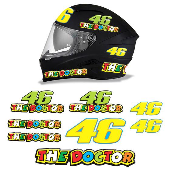 Imagem de Adesivos Para Capacete 46 Kit The Doctor Resinado - Genérico