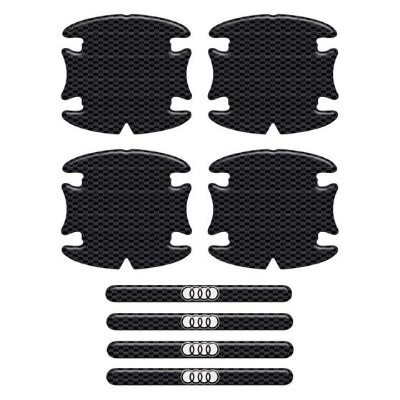 Imagem de Adesivos Protetor Maçaneta Audi Carbono Preto Resinado