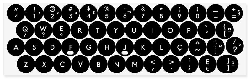 Imagem de Adesivos redondos Português ABNT2 para teclado 14mm servem para Logitech K380, K480