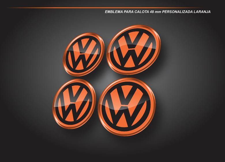 Imagem de Adesivos Resinados Centro De Roda Volkswagen 48mm Laranja