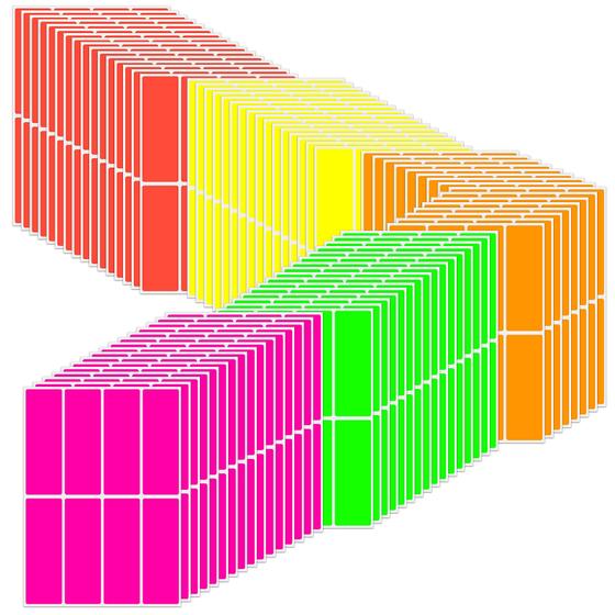 Imagem de Adesivos Retangulares Zonon com Codificação de Cores - Pacote com 640 Peças