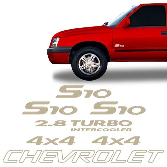 Imagem de Adesivos S10 2005 2.8 Turbo 4x4 e Faixa Chevrolet Champanhe