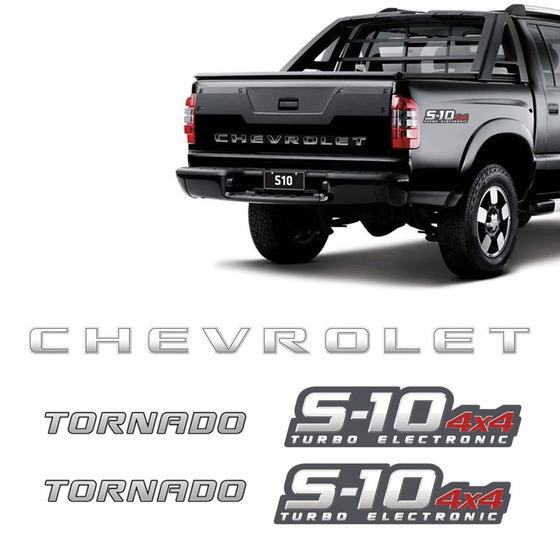 Imagem de Adesivos S10 Tornado Preta 2010 4x4 Faixa Traseira Chevrolet