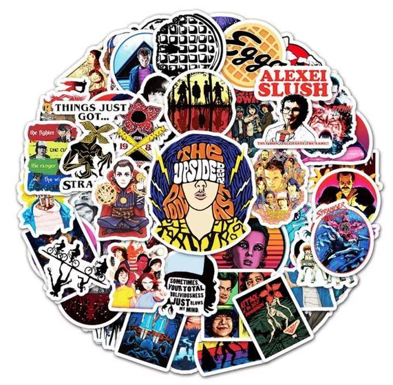 Imagem de Adesivos Sticker Impermeável Caderno Celular Stranger Things