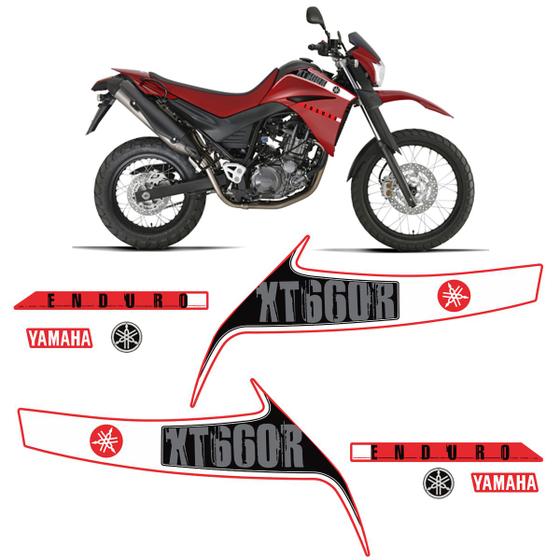 Imagem de Adesivos Yamaha Xt 660r 2013 Moto Vermelha + Emblemas Logo