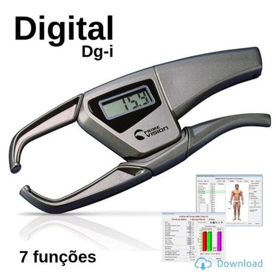 Imagem de Adipômetro Cientifíco Digital DGI Cinza ( 7 Funções ) Prime Med Com Software