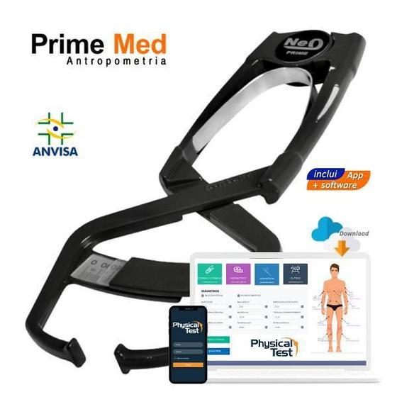 Imagem de Adipometro Clinico Prime Neo Preto Com Software 8.0 E Web