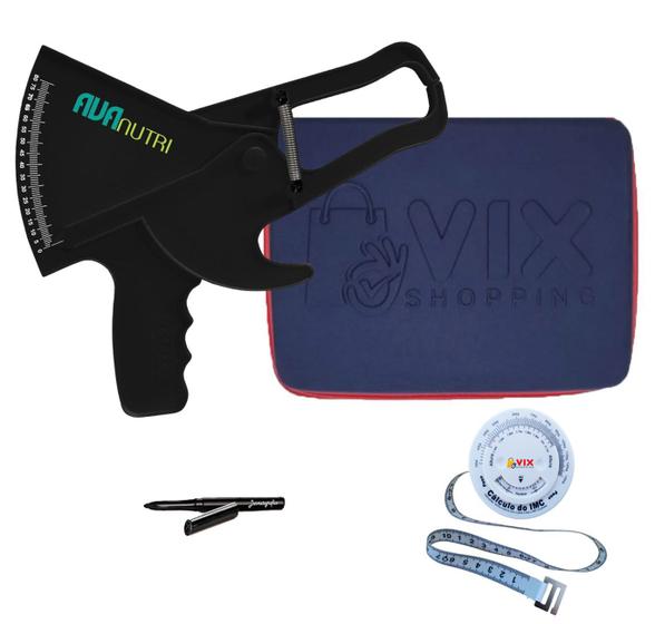 Adipômetro plicômetro com estojo fita métrica de 2 mts e caneta - Kit Avaliação física Menor preço em Adipômetro plicômetro com estojo fita métrica de 2 mts e caneta - Kit Avaliação física