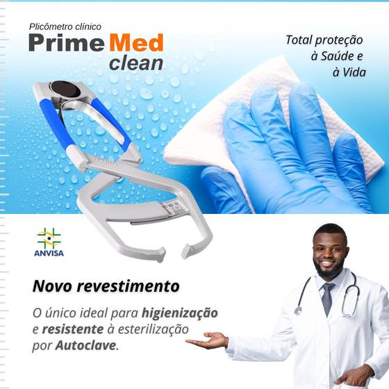 Imagem de Adipômetro Prime Med Clean - Antibacterial - Azul - Anvisa