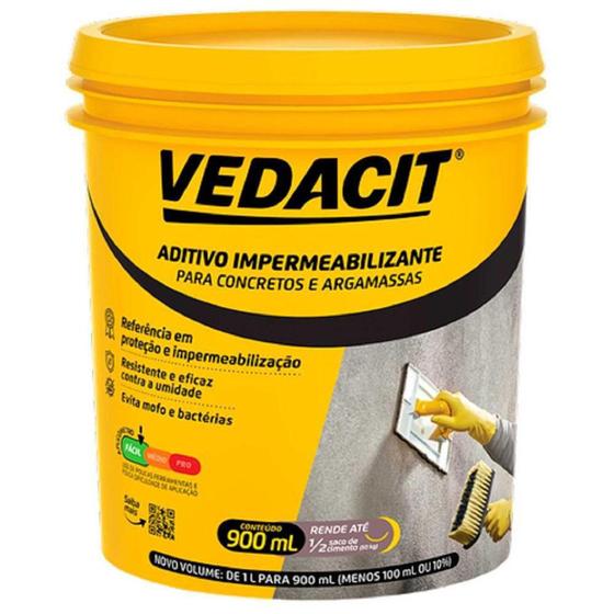 Aditivo Impermeabilizante para Concreto E Argamassa Vedacit 900 Ml Menor preço em Aditivo Impermeabilizante para Concreto E Argamassa Vedacit 900 Ml