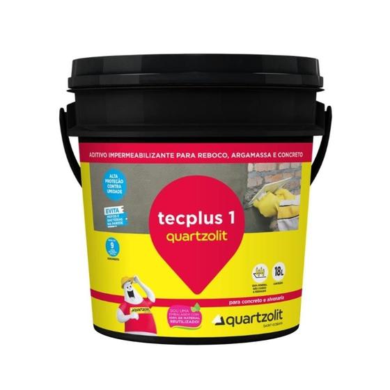 Aditivo Impermeabilizante Quartzolit Tecplus 1 Balde 18L Menor preço em Aditivo Impermeabilizante Quartzolit Tecplus 1 Balde 18L