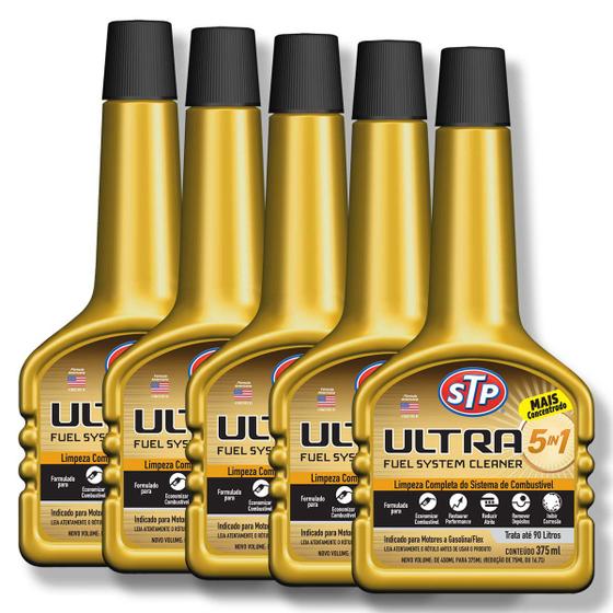 Imagem de Aditivo Limpeza Sistema Combustivel ULTRA 5 IN 1 375ml STP 5 unidades