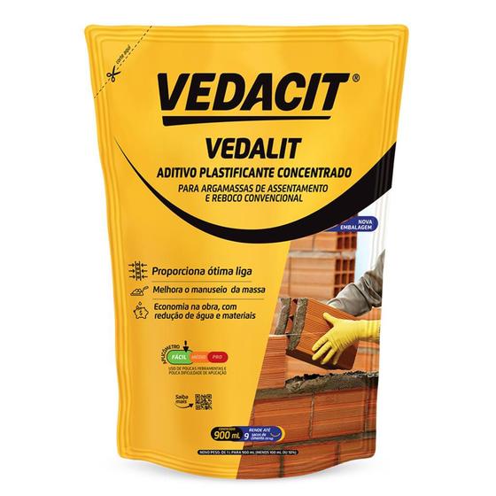 Imagem de Aditivo Plastificante Vedalit Vedacit 900 mL Reboco  Argamassa