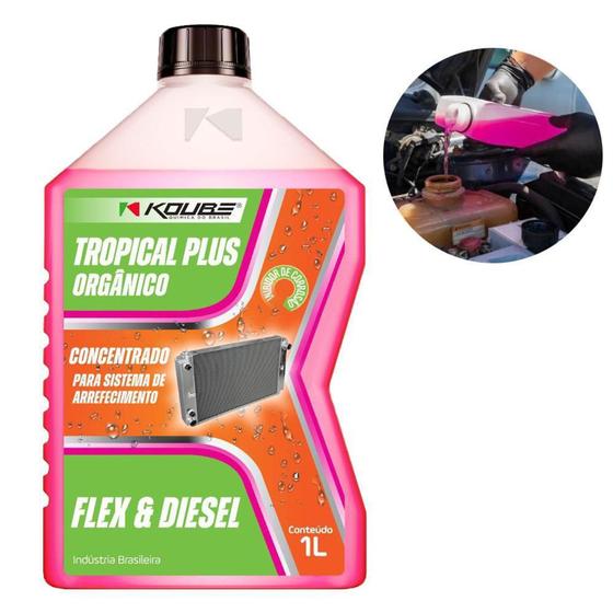 Aditivo Radiador Rosa Concentrado Tropical Plus Orgânico 1L - Koube Menor preço em Aditivo Radiador Rosa Concentrado Tropical Plus Orgânico 1L - Koube