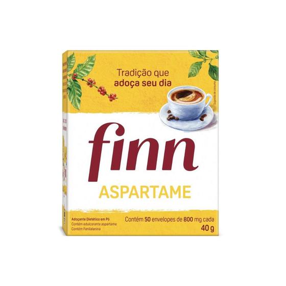 Adoçante em pó Aspartame 0,8g Finn com 50 sachês Menor preço em Adoçante em pó Aspartame 0,8g Finn com 50 sachês