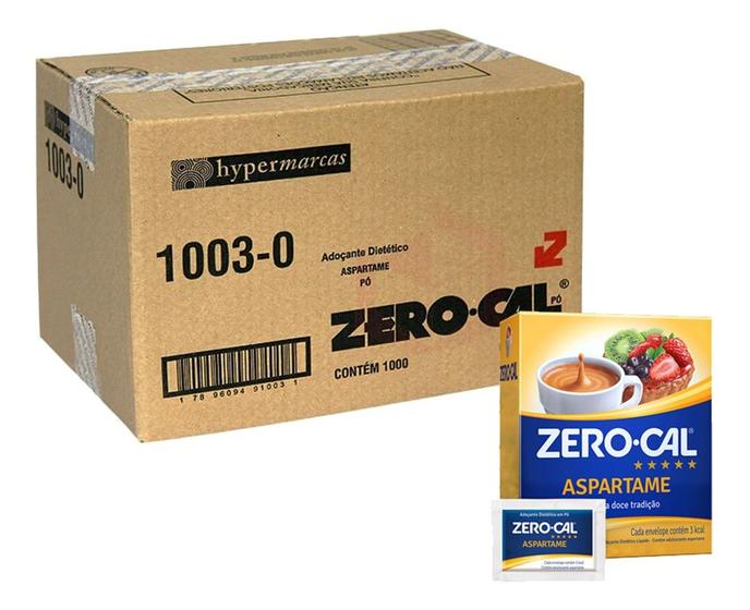 Imagem de Adoçante Em Pó Zero-cal Aspartame 12 Caixas C/50 Sachês
