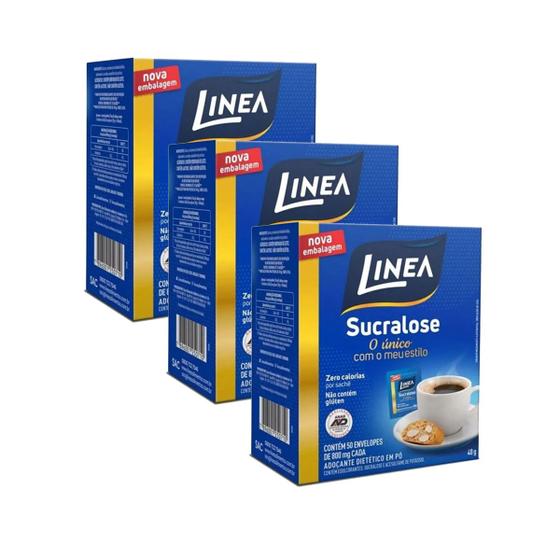 Adoçante Linea Sucralose Em Pó Sem Glúten 50 Kit 3 Menor preço em Adoçante Linea Sucralose Em Pó Sem Glúten 50 Kit 3