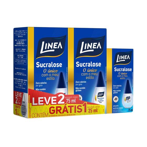 Imagem de Adoçante Linea Sucralose Gotas 2 Unidades de 75ml Cada e Ganhe Adoçante Linea Sucralose Gotas 25ml