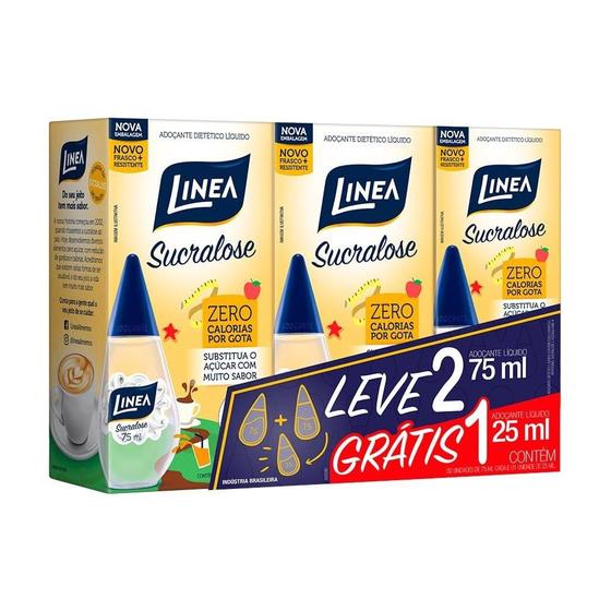 Adoçante Linea Sucralose Líquido 75ml 2 Unidades + Adoçante Linea Líquido 25ml 1 Unidade Menor preço em Adoçante Linea Sucralose Líquido 75ml 2 Unidades + Adoçante Linea Líquido 25ml 1 Unidade