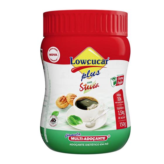 Imagem de Adoçante Lowçucar Plus Com Stevia Em Po Pote 150G