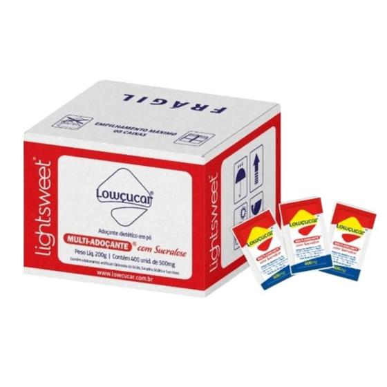 Imagem de Adoçante Lowçucar Sachê Multi Plus Com Sucralose Caixa Com 400 Unidades